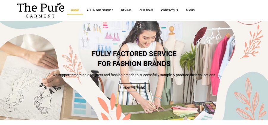 Thiết kế website thời trang Fashion the Pure Garments.